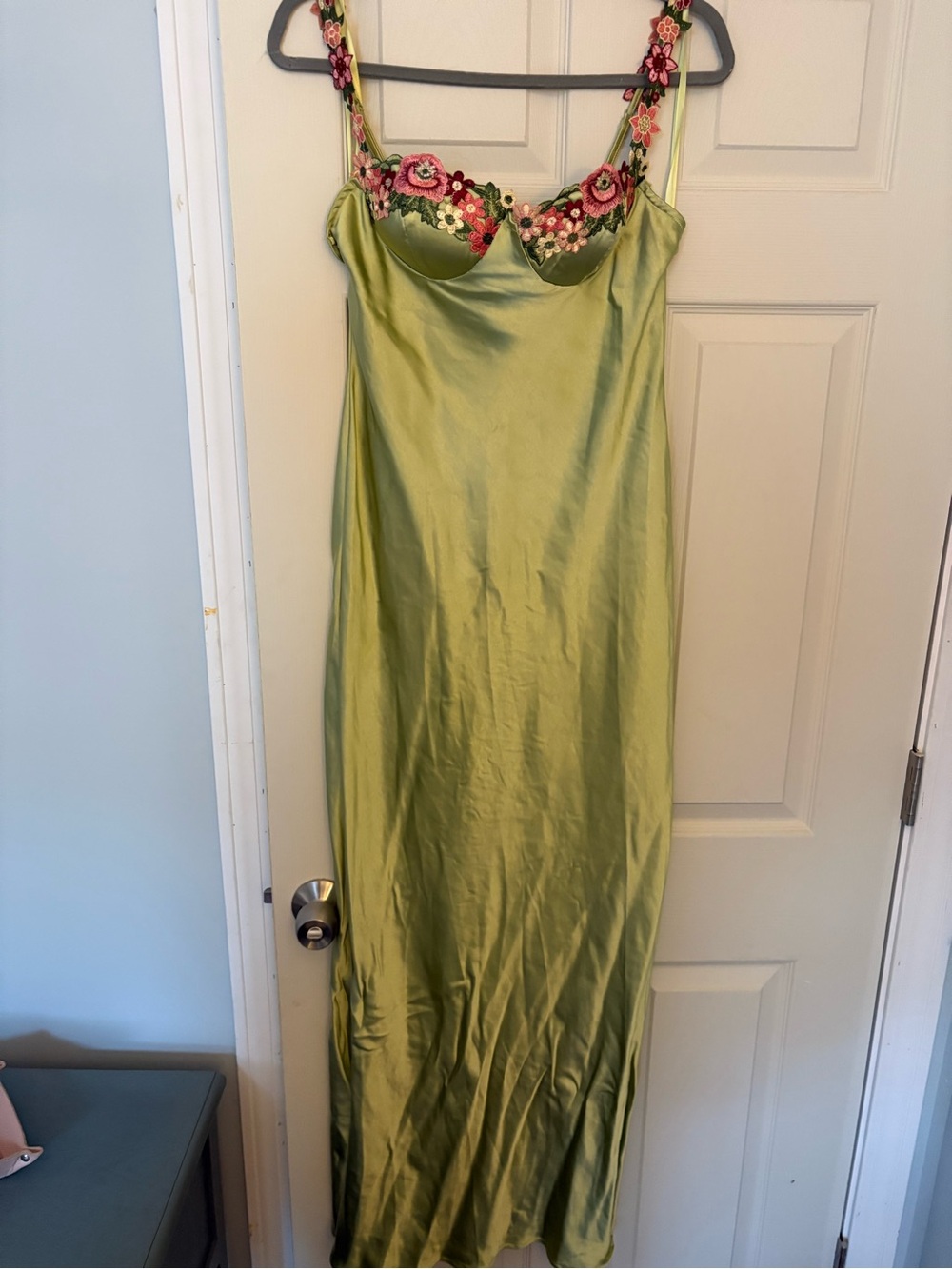 Harmony Midi Dress Floral Detail Satin